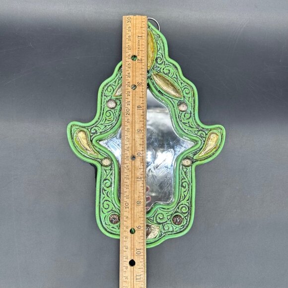 Amazon.com: BOOMLATU Victorian Green Wall Mirror with Gold  Vintage Mirror Green Gold Moroccan Tribal Style Decorative Wall Hanging Boho